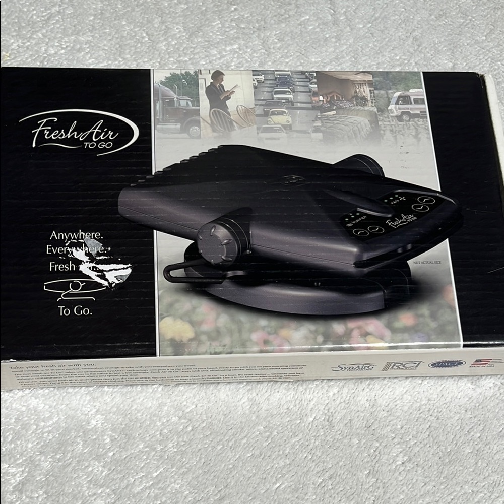 Eco Quest Fresh Air To Go Mobile Travel Car Room Air Purifier SynAirG Tech